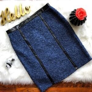 Melissa Page Blue Sweater Skirt Gold Zipper NWT